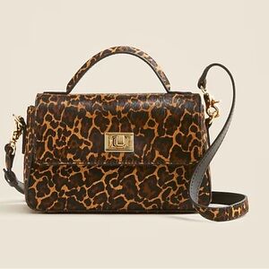 J. Crew Small Edie Top-Handle Bag - Leopard Print, NWT